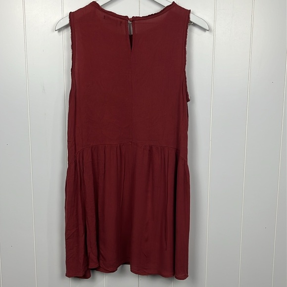 She & Sky Womens Tunic/Mini M Terra Cotta Pullover Sleeveless Embroidery Cotton - Picture 9 of 12